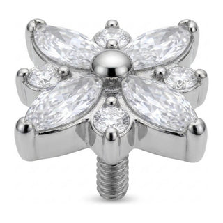 Titanium Top Four Petal Zirconia Flower Internally Threaded