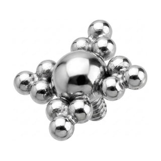 Titanium Top Beaded Cross Cluster Internally Threaded