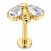 Titanium Labret Zircon And Opal Bee Internally Threaded
