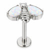 Titanium Labret Zircon And Opal Bee Internally Threaded