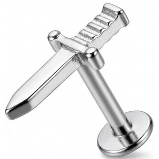 Titanio Labret Top Design Pugnale Audace Filettatura Interna