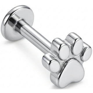 Titanio Labret Impronta Zampa di Animale Filettatura Interna