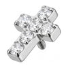 Titanium Top Cross With Clear Zirconia Internally Threaded