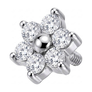 Titanium Top Six Petal Stone Flower Internally Threaded