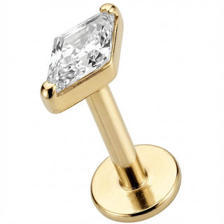 Titanio Labret Cristallo Rombo Chiaro Filettatura Interna