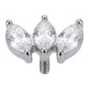 Titanium Top Triple Zircon Fan Internally Threaded