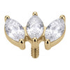 Titanium Top Triple Zircon Fan Internally Threaded