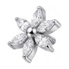Titanium Top Marquise Petal Flower Internally Threaded