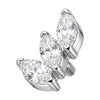 Titanium Top Triple Marquise Zirconia Fan Internally Threaded
