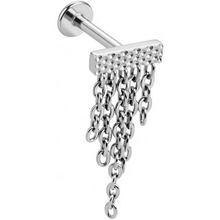 Titanio Labret Barra Testurizzata Con Catene A Cascata Filettatura Interna