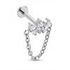 Titanio Labret Trio Marquise Con Catenina Pendente Filettatura Interna