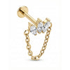 Titanio Labret Trio Marquise Con Catenina Pendente Filettatura Interna
