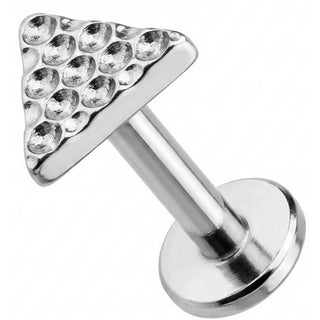 Titanio Labret Triangolo con Texture Martellata Filettatura Interna