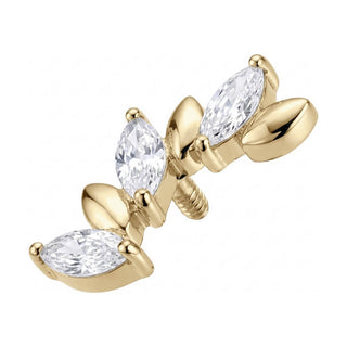 Titanium Top Curved Zirconia Leaf Branch Internally Threaded