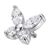 Titanium Top Marquise Zirconia Butterfly Internally Threaded