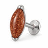 Titanium Labret Marquise Turquoise Natural Stone Internally Threaded