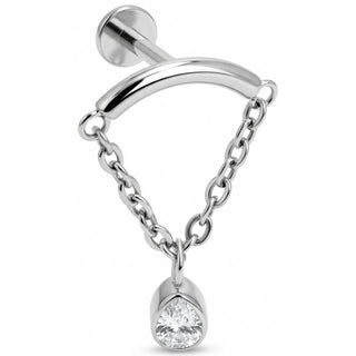 Titanio Labret Arco con Catene e Goccia Filettatura Interna