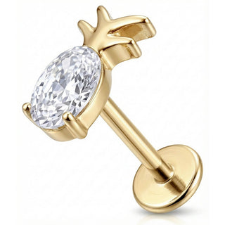 Titanio Labret Design Ananas con Cristallo Filettatura Interna