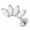 Titanium Labret Four Marquise Zirconia Fan Internally Threaded