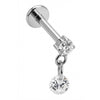 Titanio Labret Goccia Doppia Zirconia Filettatura Interna
