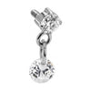 Titanium Top Double Zirconia Dangle Drop Internally Threaded