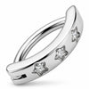 Titanium Belly Button Piercing Three Crystal Stars Clicker