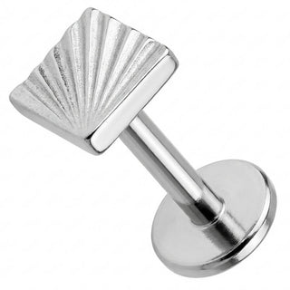 Titanio Labret Design a Ventaglio Testurizzato Filettatura Interna