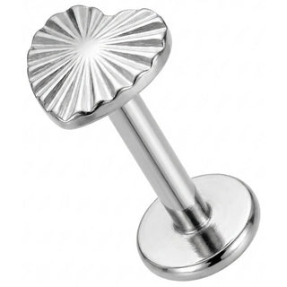 Titanio Labret Cuore con Raggiera Filettatura Interna