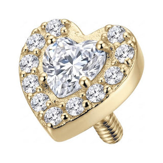 Titanium Top Heart Zirconia Halo Internally Threaded