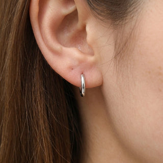 Titanium Earring Solid Circle Huggie Hoop Clicker