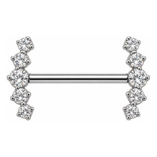 Titanium Nipple Piercing Curved Zirconia Crescent Push-In