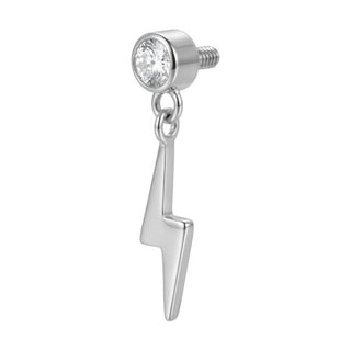 Titanium Top Dangle Lightning Bolt Zirconia Internally Threaded