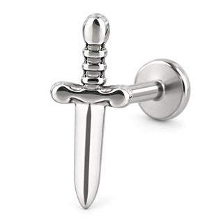Titanium Labret Dagger Blade Shape Internally Threaded
