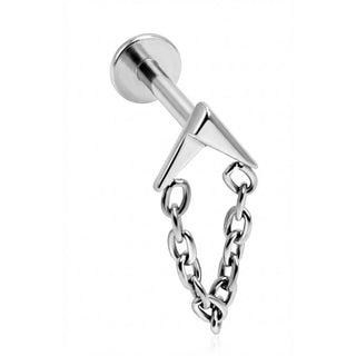 Titanio Labret Forma A V Con Catena Filettatura Interna