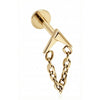 Titanio Labret Forma A V Con Catena Filettatura Interna