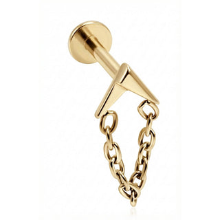 Titanio Labret Forma A V Con Catena Filettatura Interna