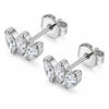 Titanium Earring Three Marquise Stone Cluster
