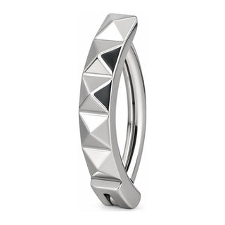 Titanium Belly Button Piercing Geometric Pyramid Texture Clicker