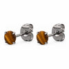 Titanium Earring Round Blue Natural Stone
