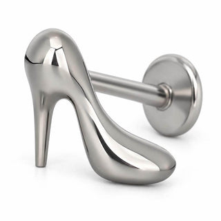 Titanium Labret Stiletto High Heel Internally Threaded