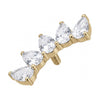 Titanium Top Curved Pear Cut Cluster Internally Threaded