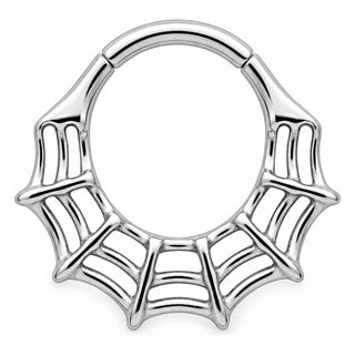 Titanium Ring Gothic Spider Web Clicker