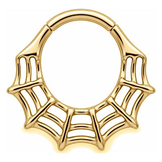 Titanium Ring Gothic Spider Web Clicker
