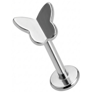 Titanio Labret Top Silhouette Farfalla Filettatura Interna
