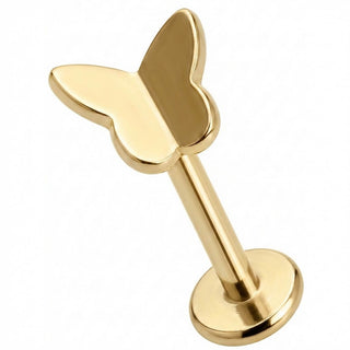 Titanio Labret Top Silhouette Farfalla Filettatura Interna