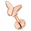 Titanium Labret Little Butterfly Silhouette Top Internally Threaded