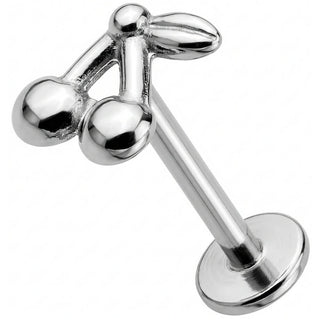 Titanio Labret Coppia Ciliegie Con Foglia Filettatura Interna