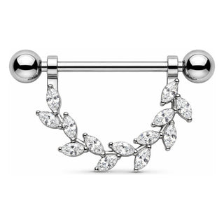 Titanium Nipple Piercing Leaf Branch Garland