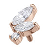 Titanium Top Marquise Zirconia Butterfly Cluster Internally Threaded