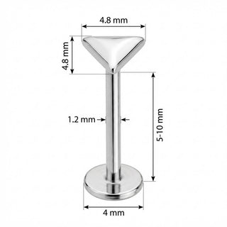 Titanio Labret Triangolo Smussato Liscio Filettatura Interna